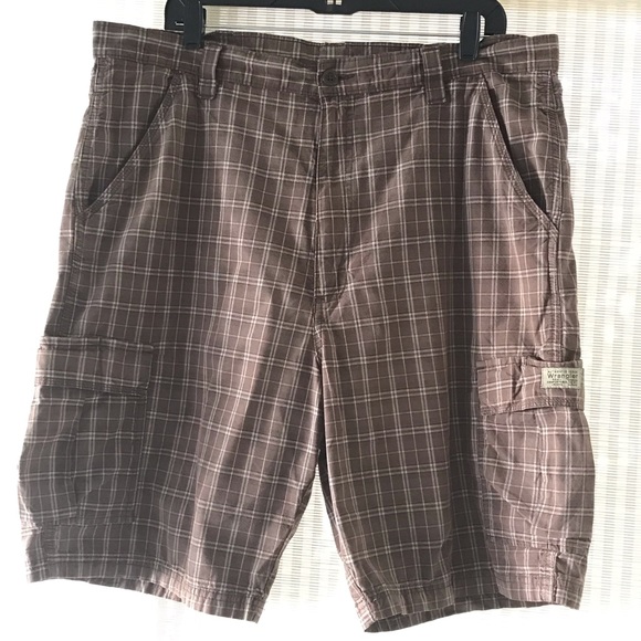 Wrangler Shorts Mens Shorts Brown Plaid Poshmark
